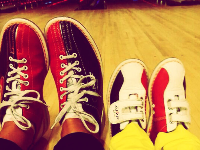 Adult and child bowling shoes